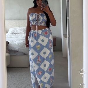 NEW Sabo Skirt SET Peta Top and Skirt- Oceano- Large